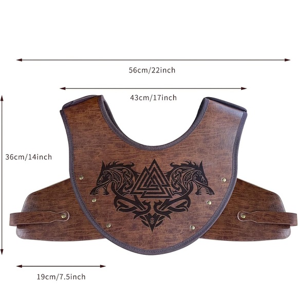 Brand New, Warrior Chest Armor w/ Viking Fenrir Brace, Warrior Set For Ren Faire - Picture 2 of 12